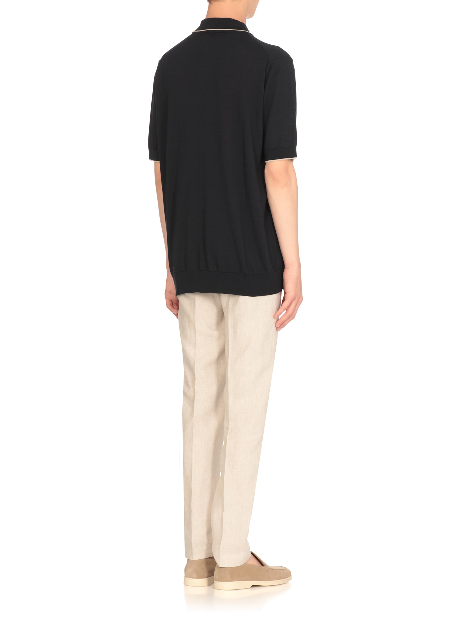 Peserico Cotton Polo Shirt In Black