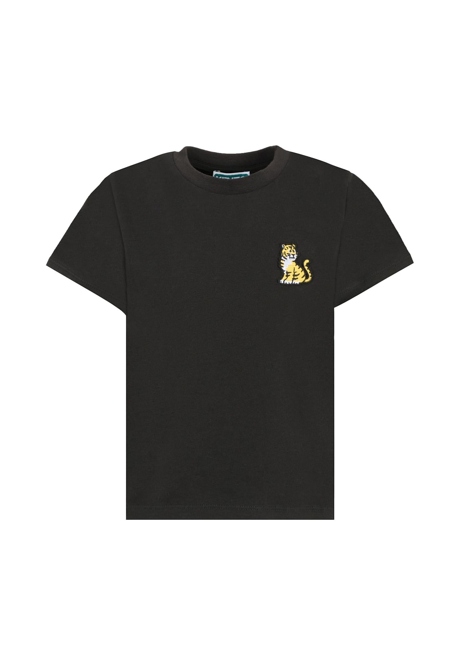 Kenzo Black T-shirt For Kids With Kotora In Black