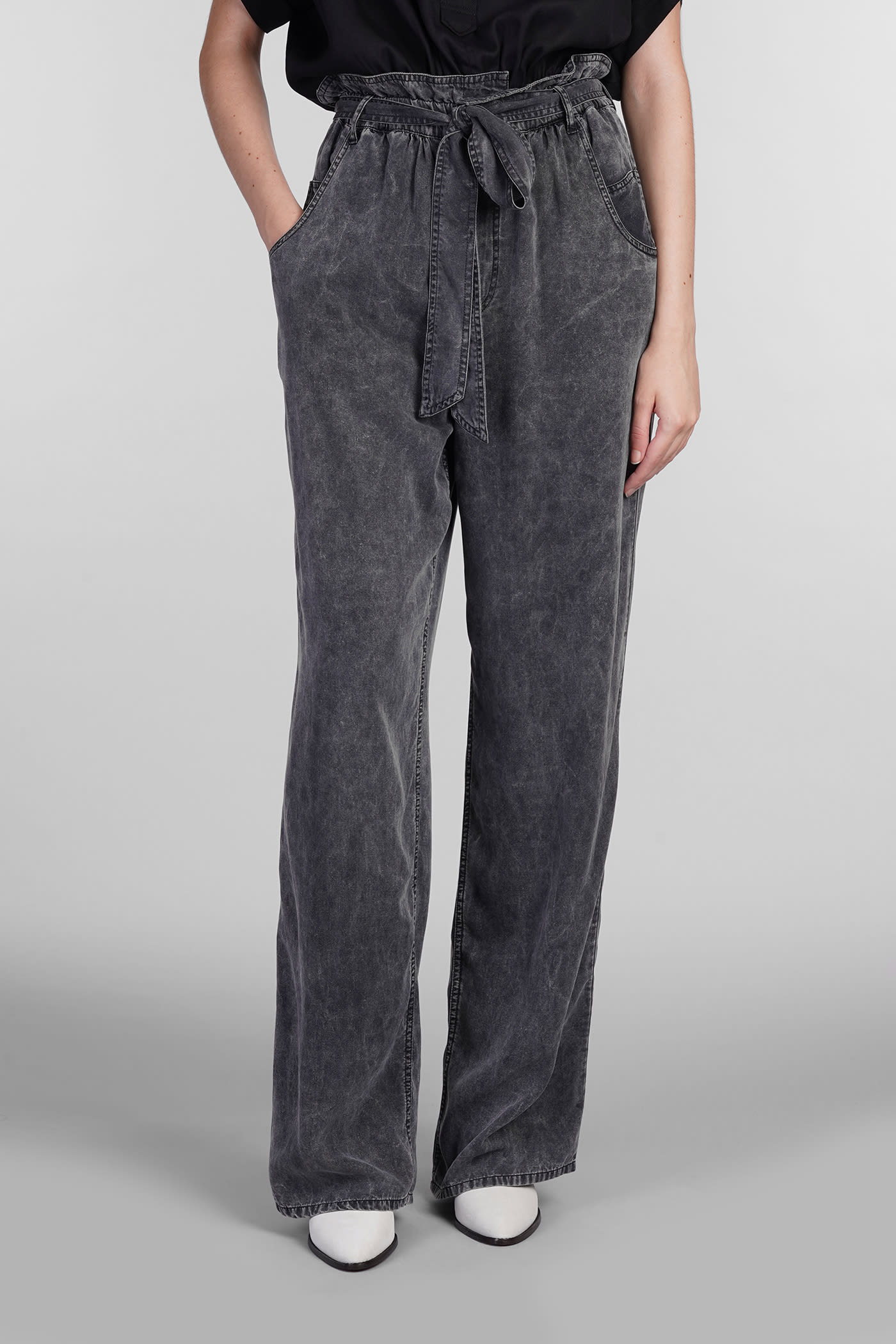 Shop Marant Etoile Priana Pants In Grey Cotton