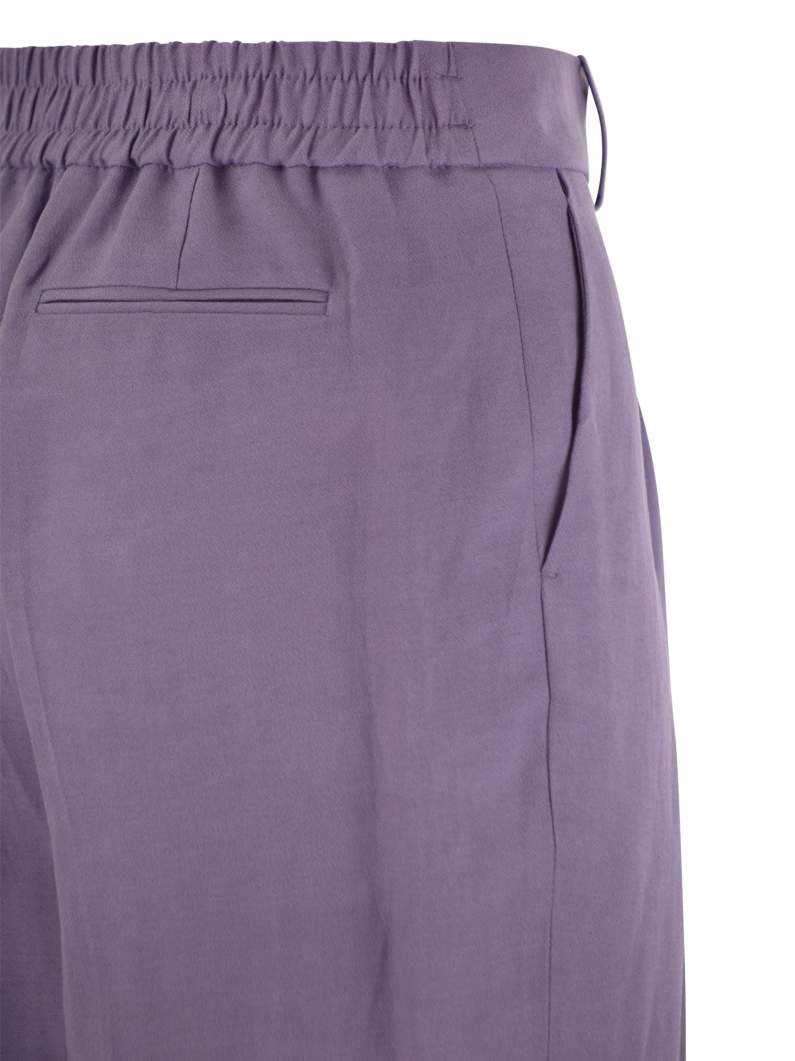 Shop Pt01 Daisy - Viscose And Linen Trousers In Lilac