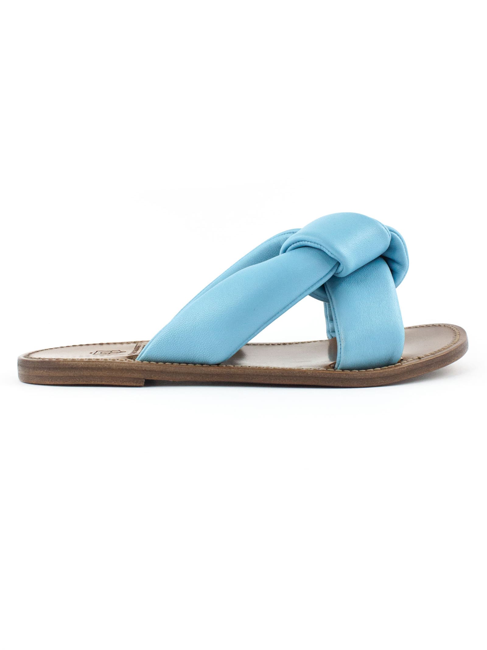 Silvano Sassetti Light Blue Leather Low Sandals