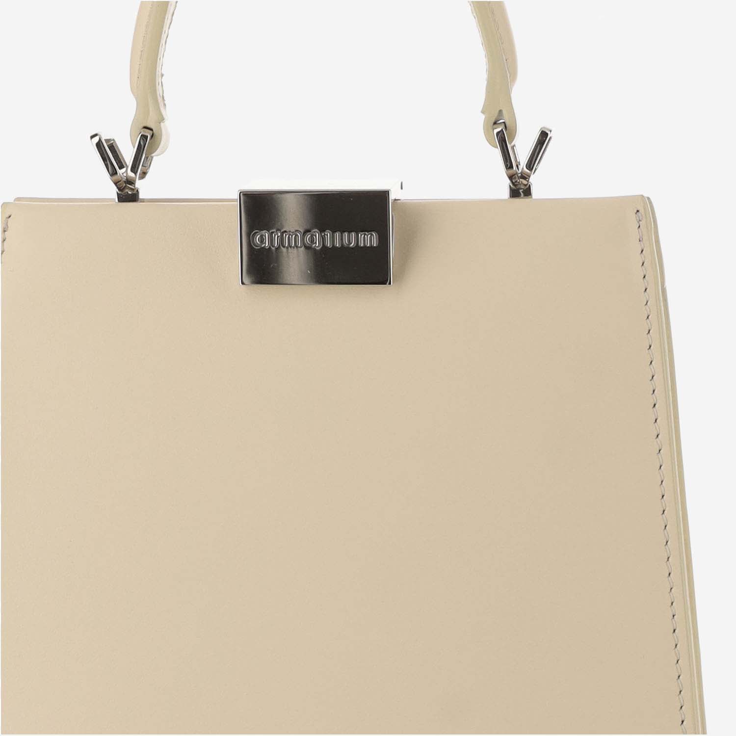 Armarium Anna Mini Leather Handbag In Beige