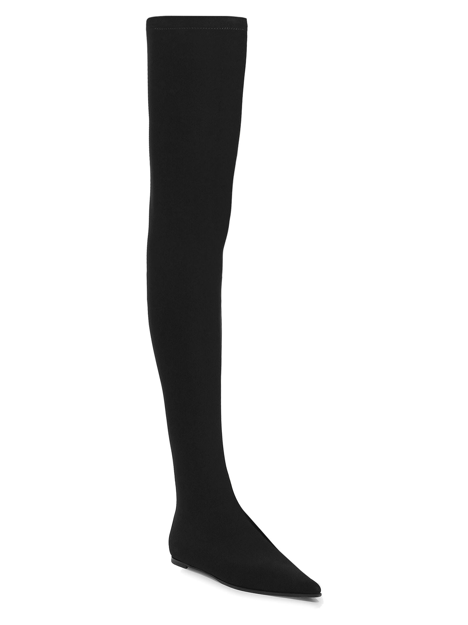 Shop Dolce & Gabbana Over-the-knee Jersey Boots In Black