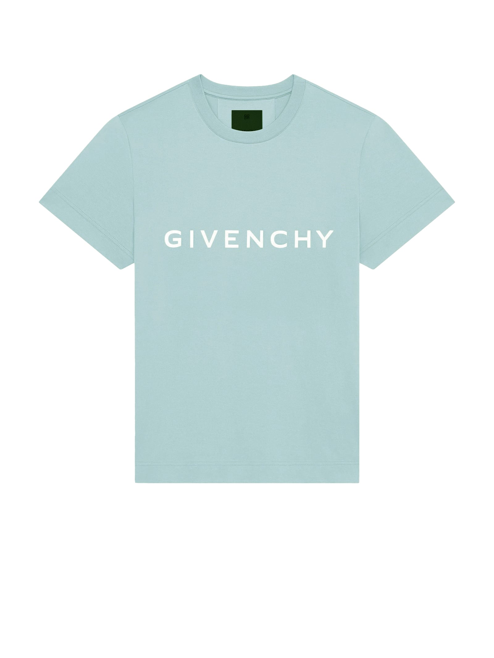 Givenchy T-shirt With Logo In Mineral Blue