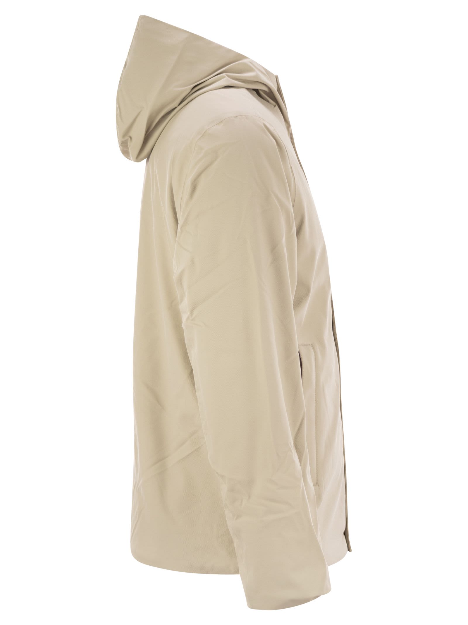 Shop K-way Jacko - Hooded Padded Jacket In Light Beige