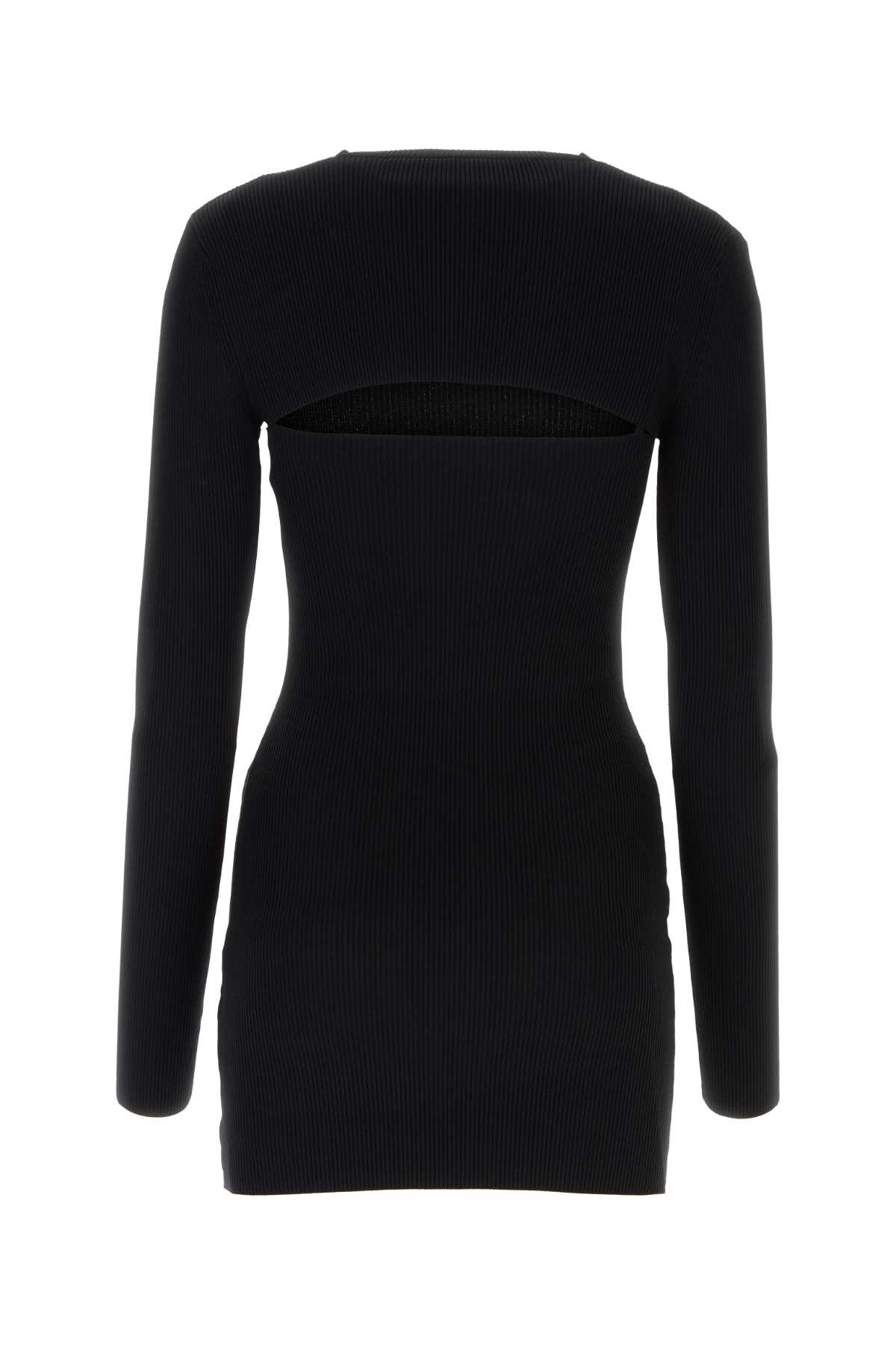 Shop Alexander Wang Black Stretch Viscose Blend Mini Dress