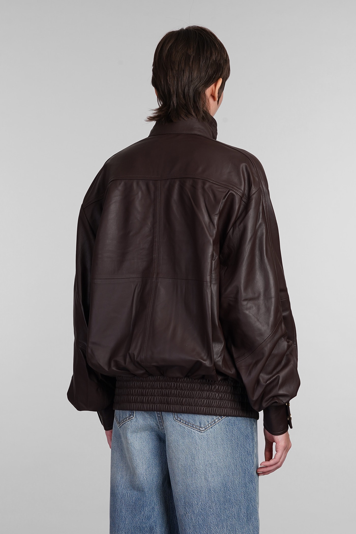 Shop Zimmermann Leather Jacket In Brown Leather