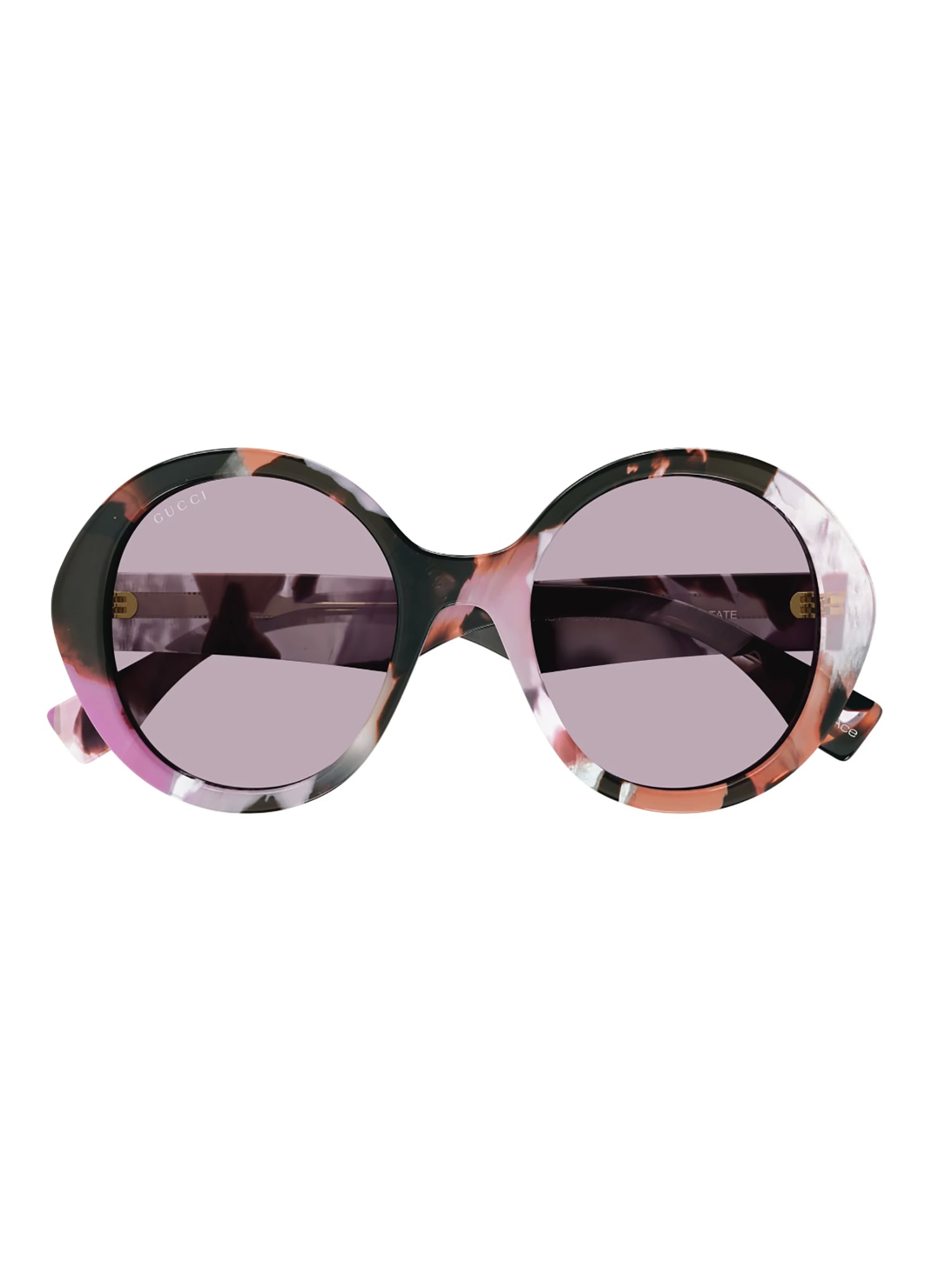Gucci Gg1628s Round-frame Sunglasses In Pink Pink Violet