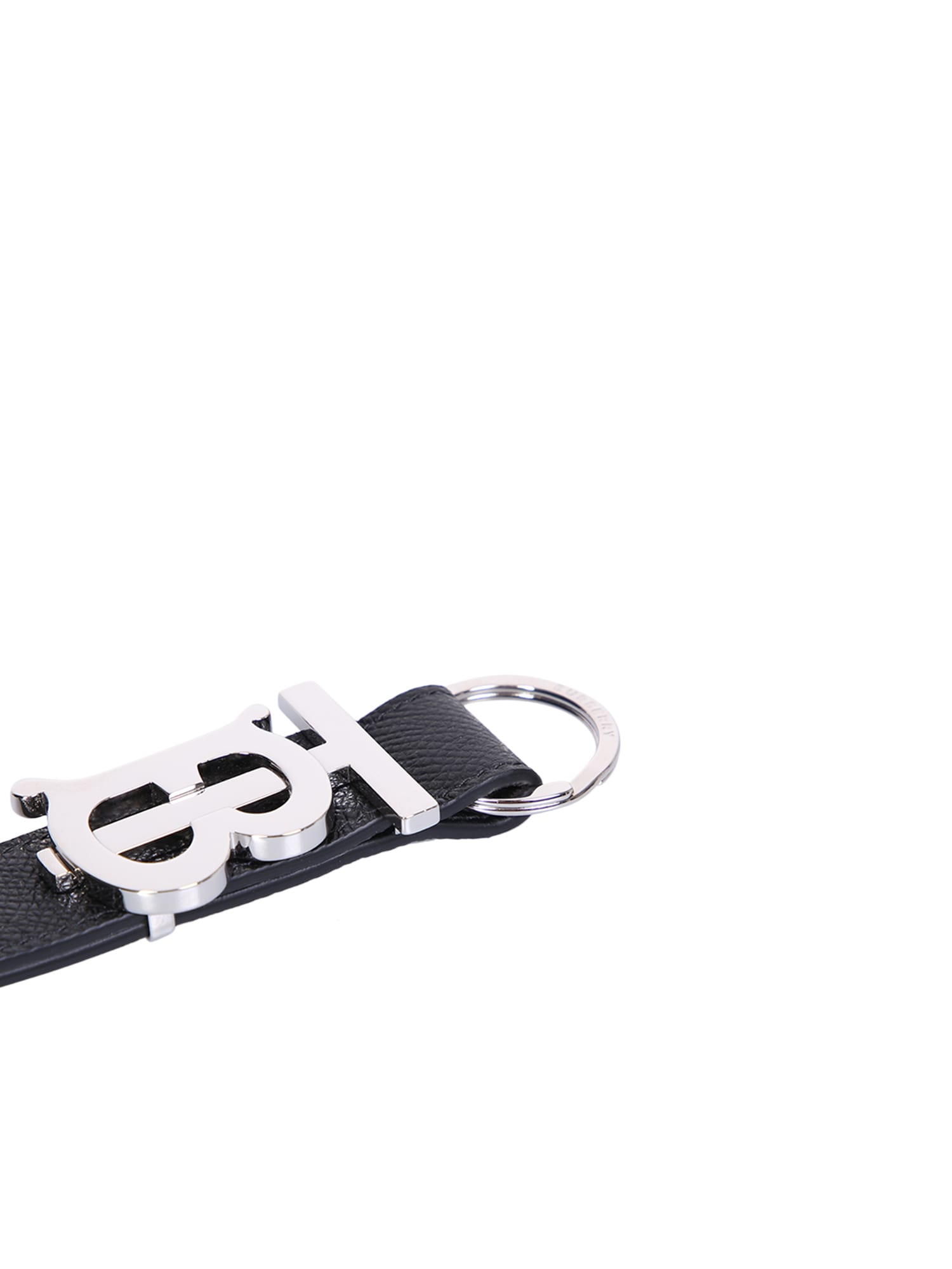 Shop Burberry Slider Keychain Tb In Black