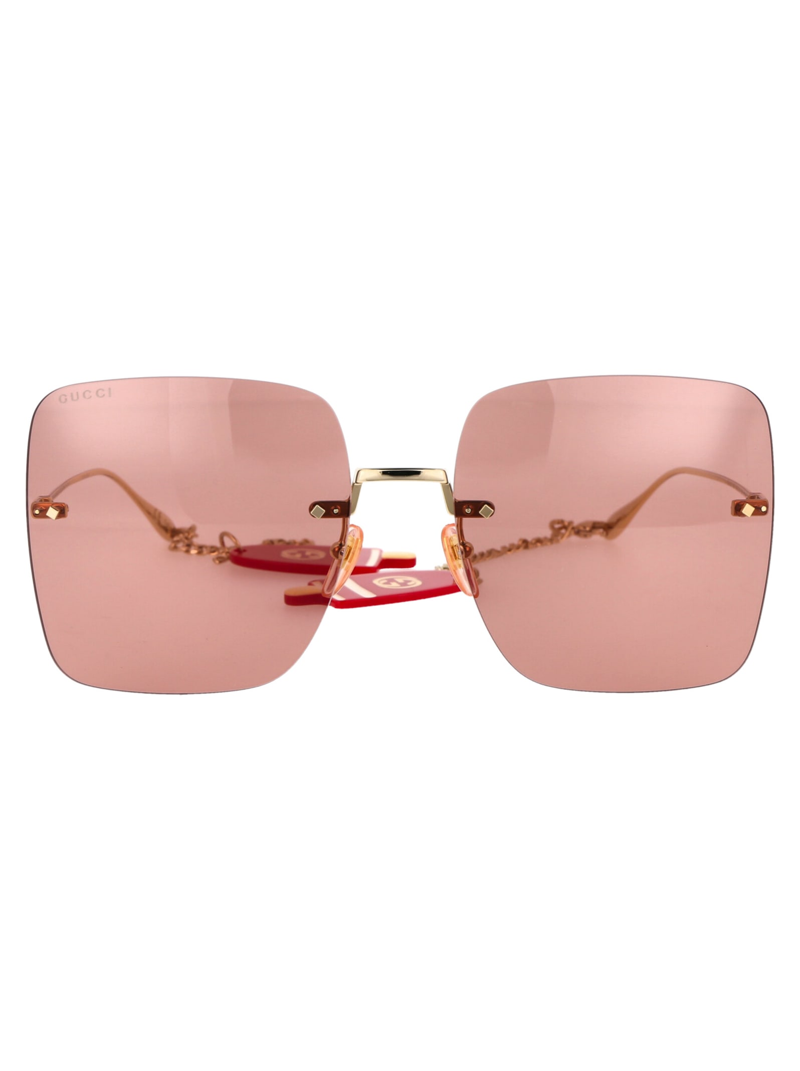 Shop Gucci Gg1147s Sunglasses In 005 Gold Gold Red
