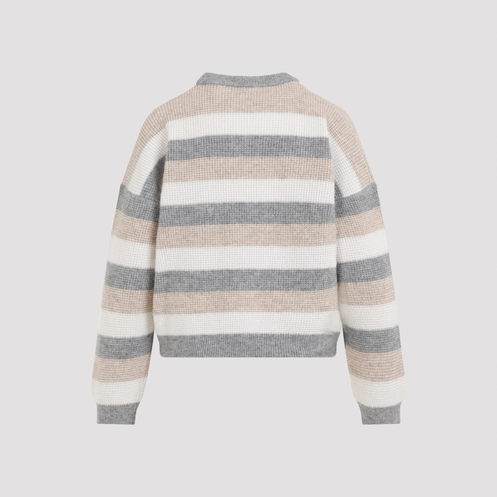 Shop Peserico Striped Sweater In Granito