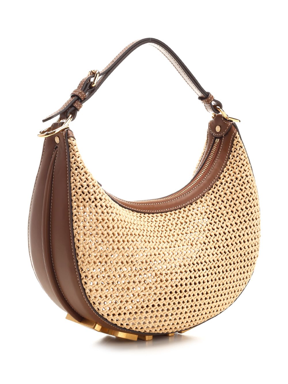 Shop Fendi Graphy Small Hobo Bag In Beige