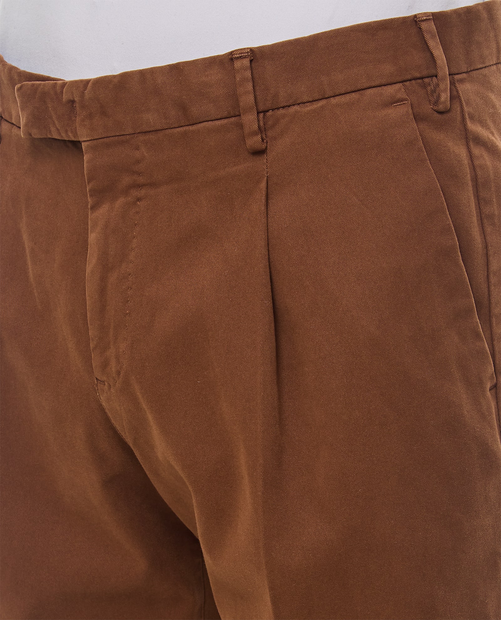 Shop Pt Torino Cotton Trousers In Brown