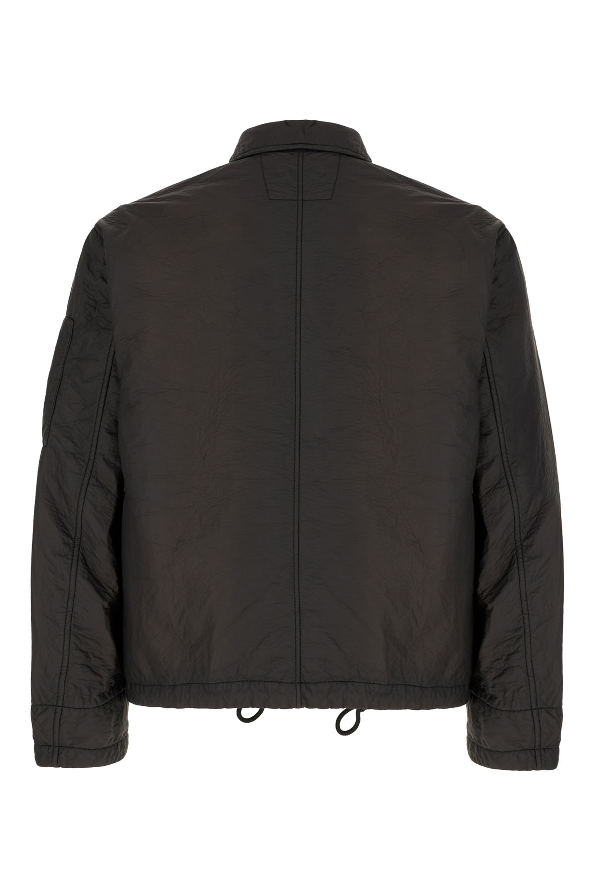 C.p. Company Synthetic Leather Jacket Featuring Pockets In Black