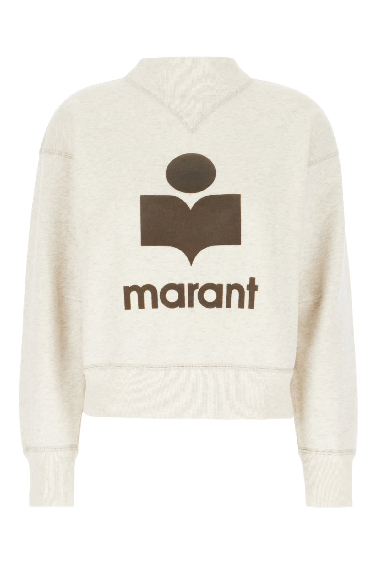 Marant Etoile Ivory Cotton Blend Sweatshirt In Ecru Khaki