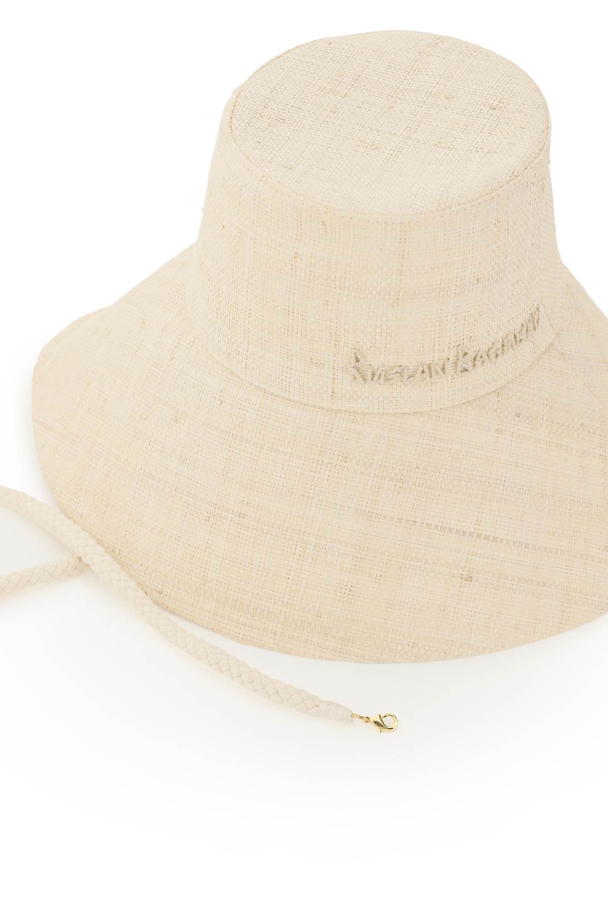 Shop Ruslan Baginskiy Straw Wide Brim Bucket Hat In Natural Straw (beige)