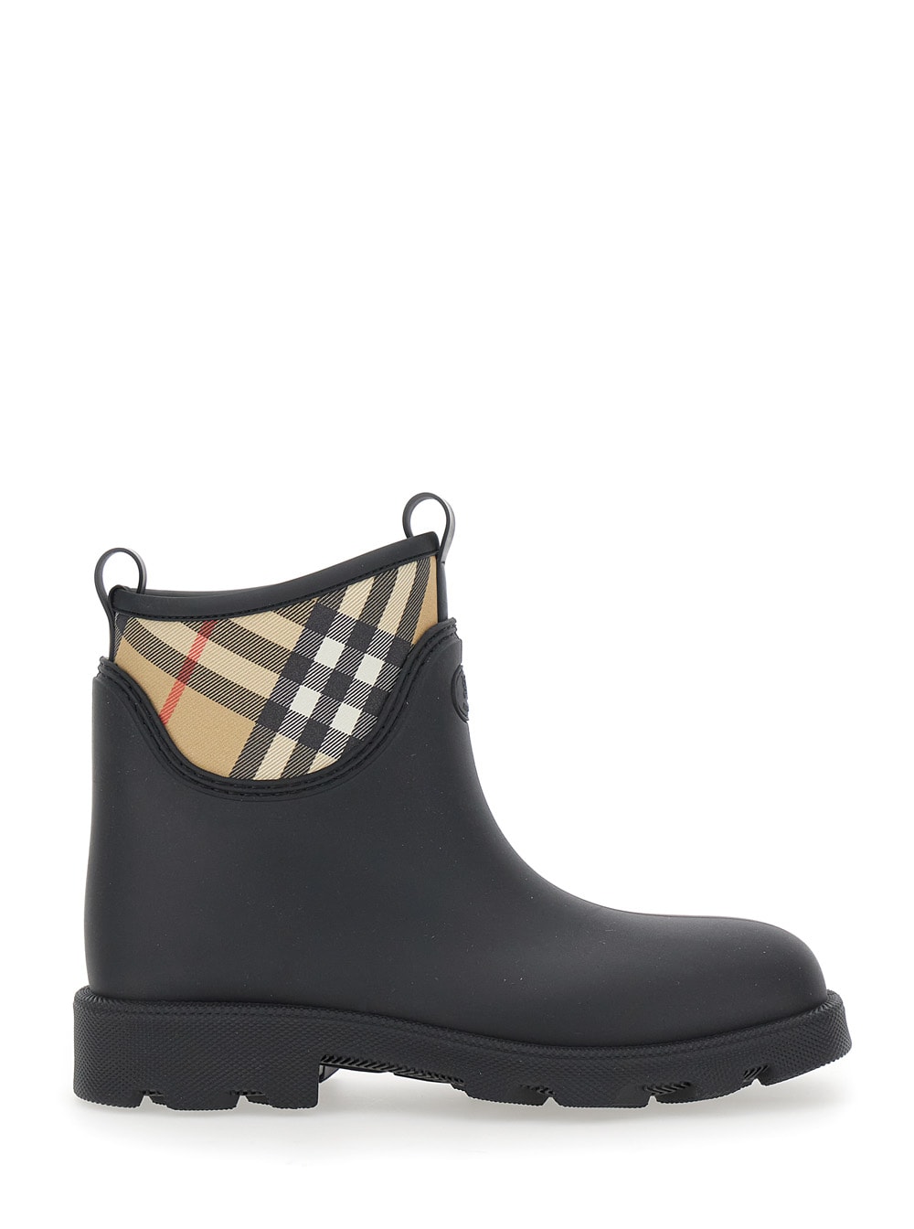Burberry Marsh Stamp Rubber Ankle Boots In Black