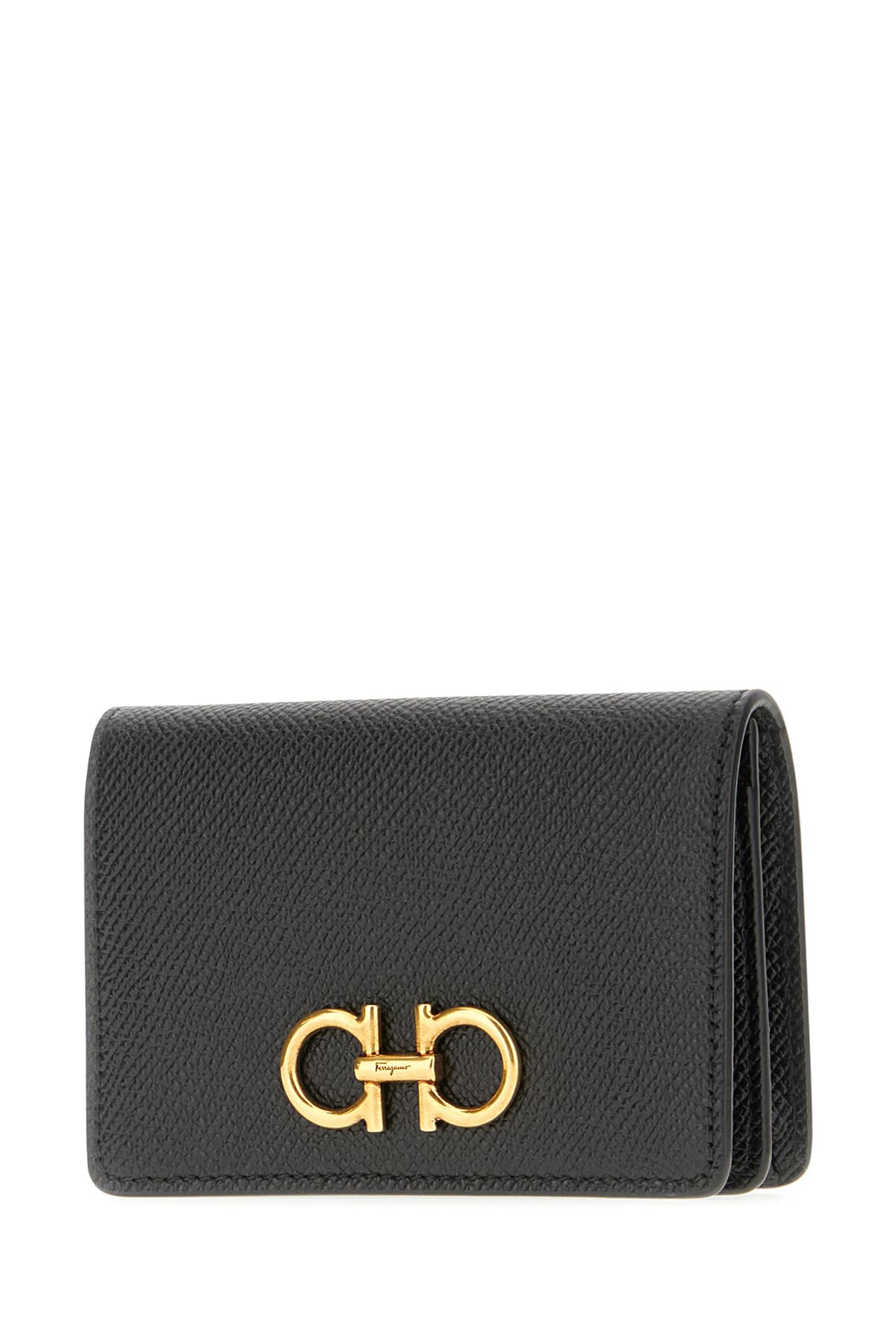 Shop Ferragamo Black Leather Card Holder In 005