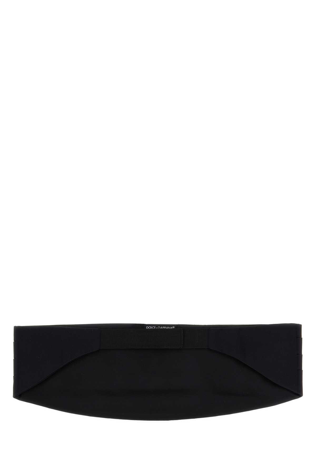 Dolce & Gabbana Black Satin Smoking Band In Nero