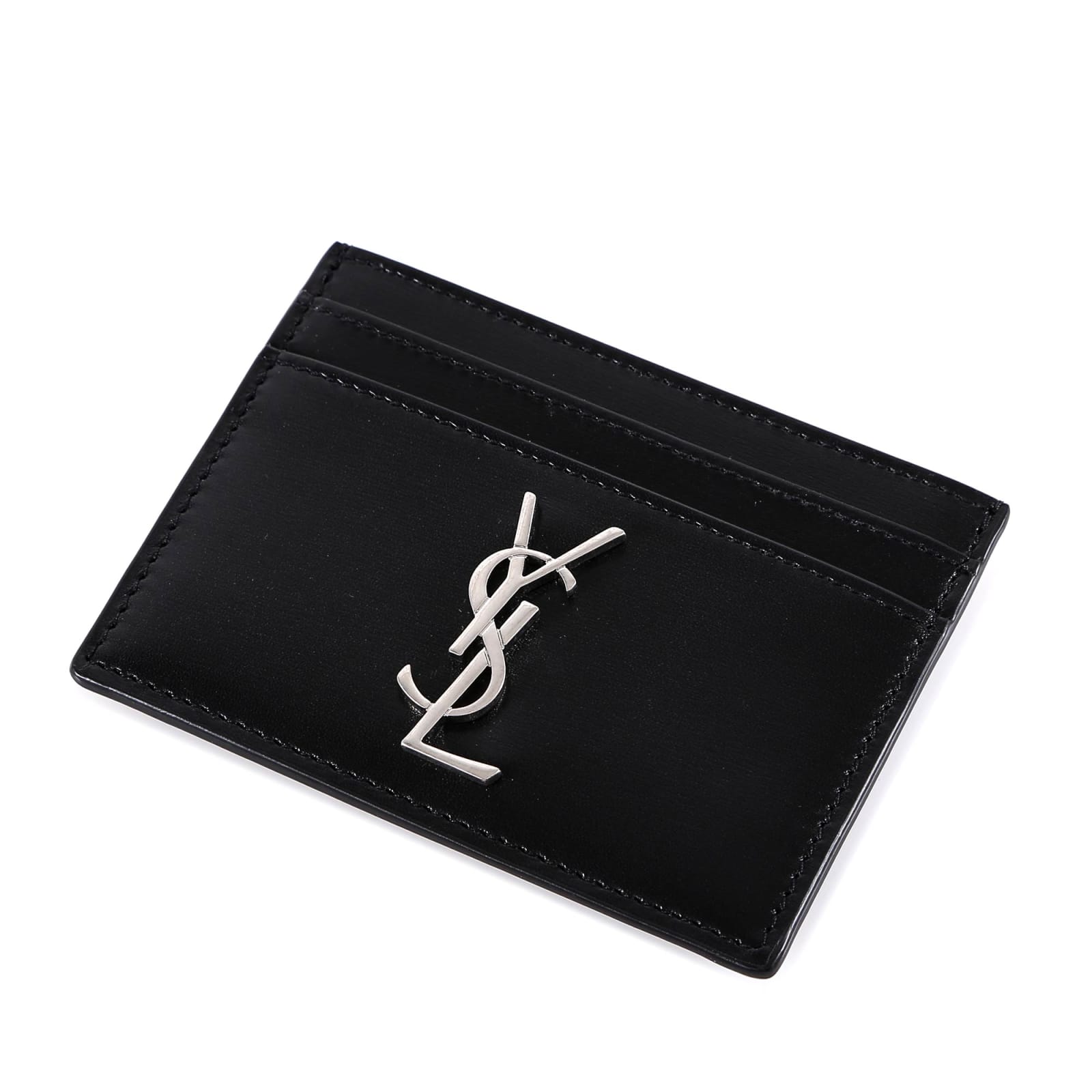 Shop Saint Laurent Card Holder In Black