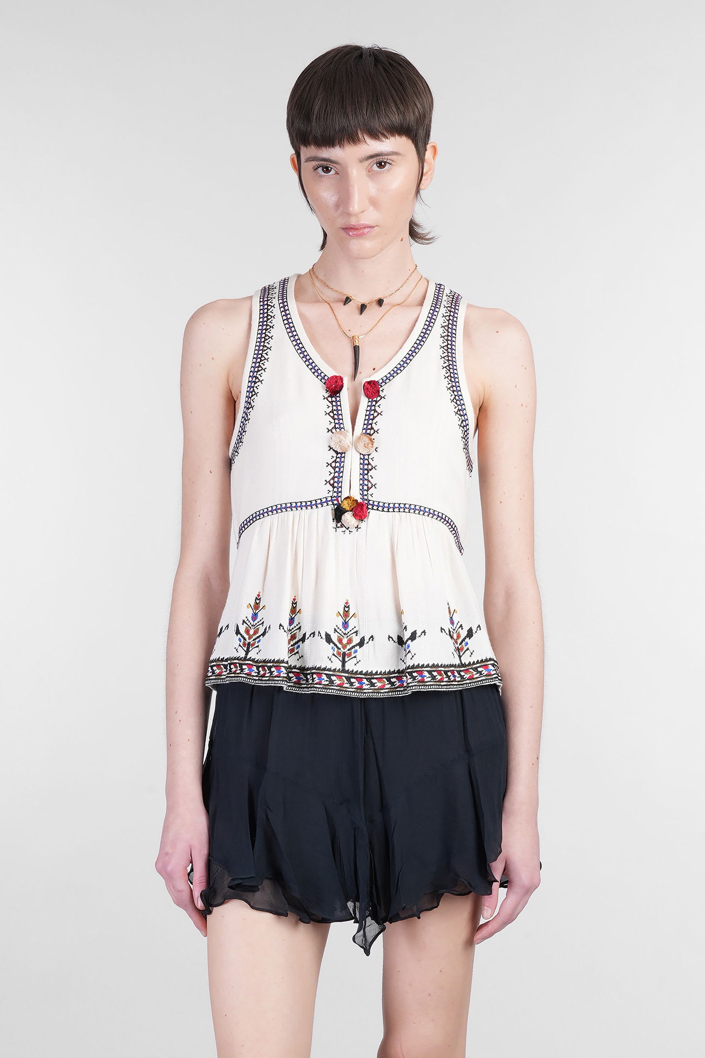 Marant Étoile Kourtney Topwear In Beige Viscose