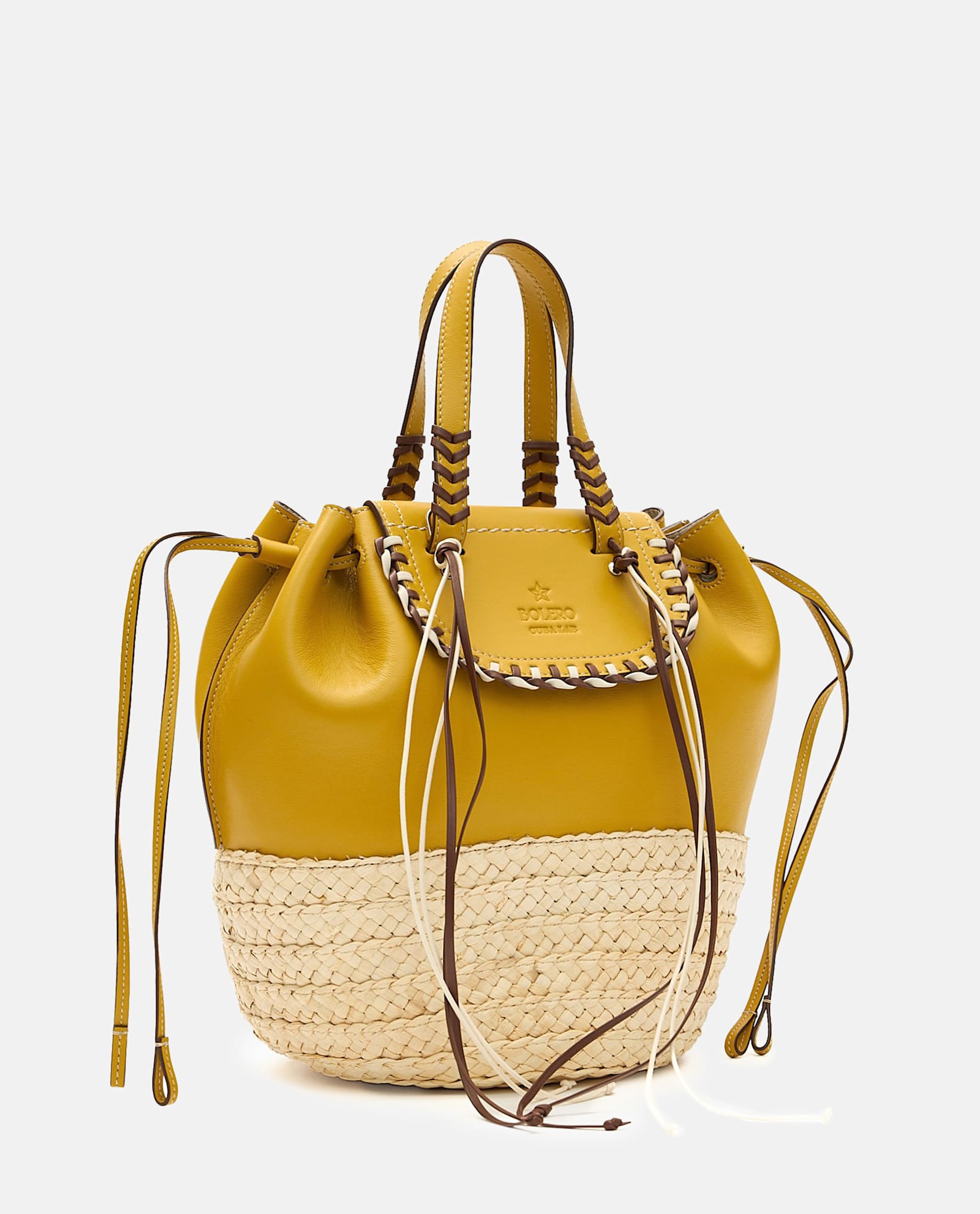 Cuba Lab Bolero Leather Tote Bag In Yellow