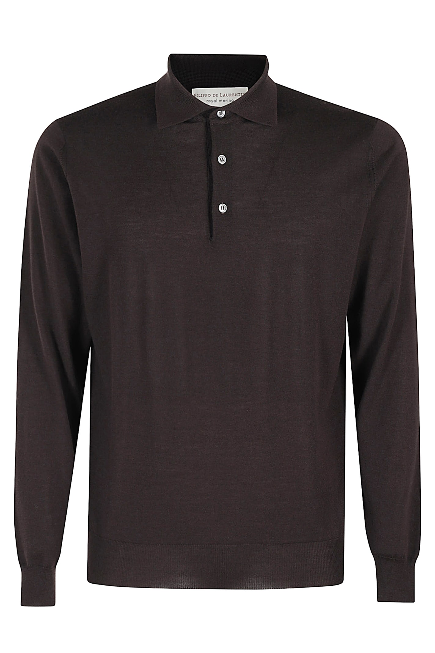 Filippo De Laurentiis Polo Manica Lunga Merino In Brown