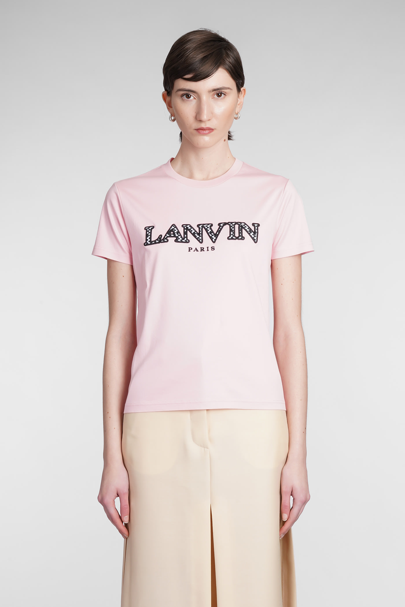 LANVIN T-SHIRT IN ROSE-PINK COTTON