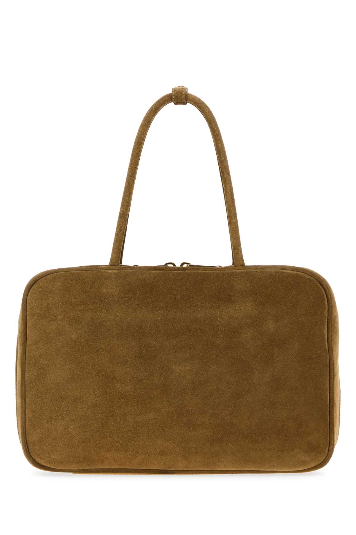 Miu Miu Beige Suede Handbag In Green