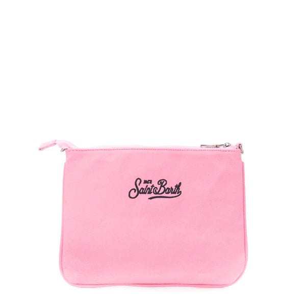 Shop Mc2 Saint Barth Parisienne Pink Beaded Pouch Bag