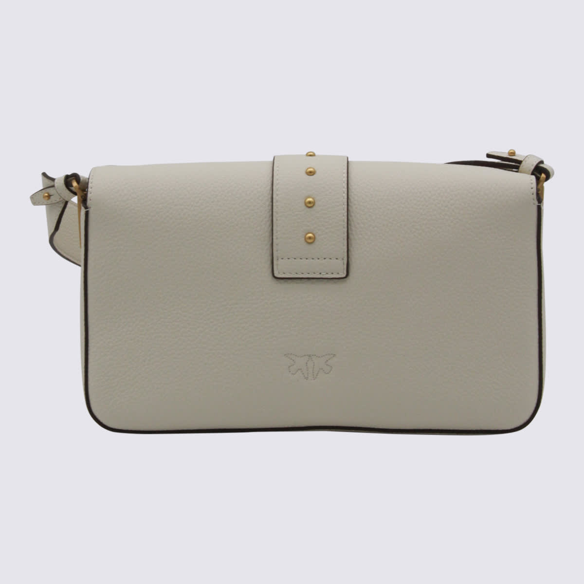 Pinko White Leather Medium Love Bag Slouchy In Green