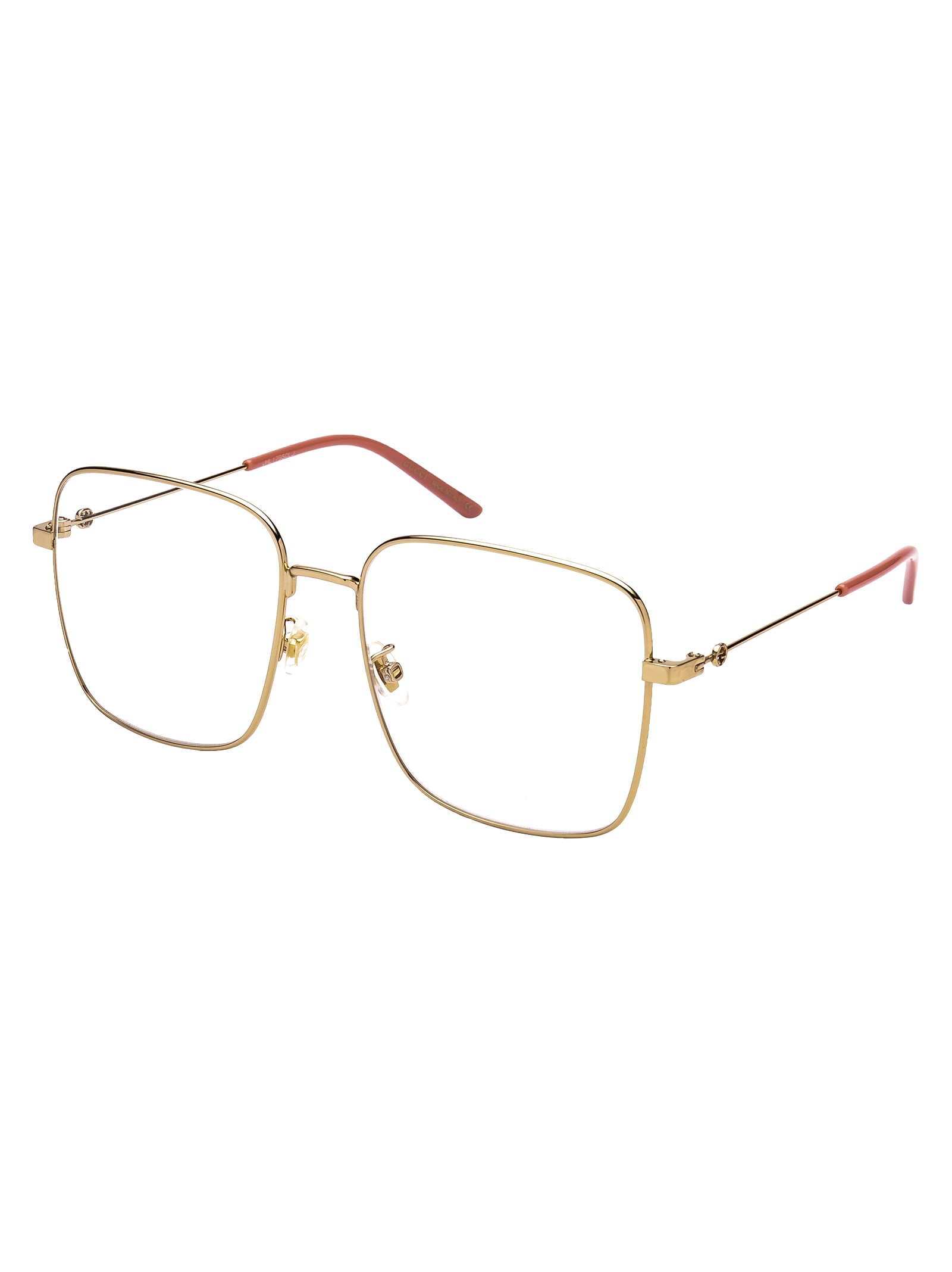 Shop Gucci Gg0445o Glasses In 001 Gold Gold Transparent