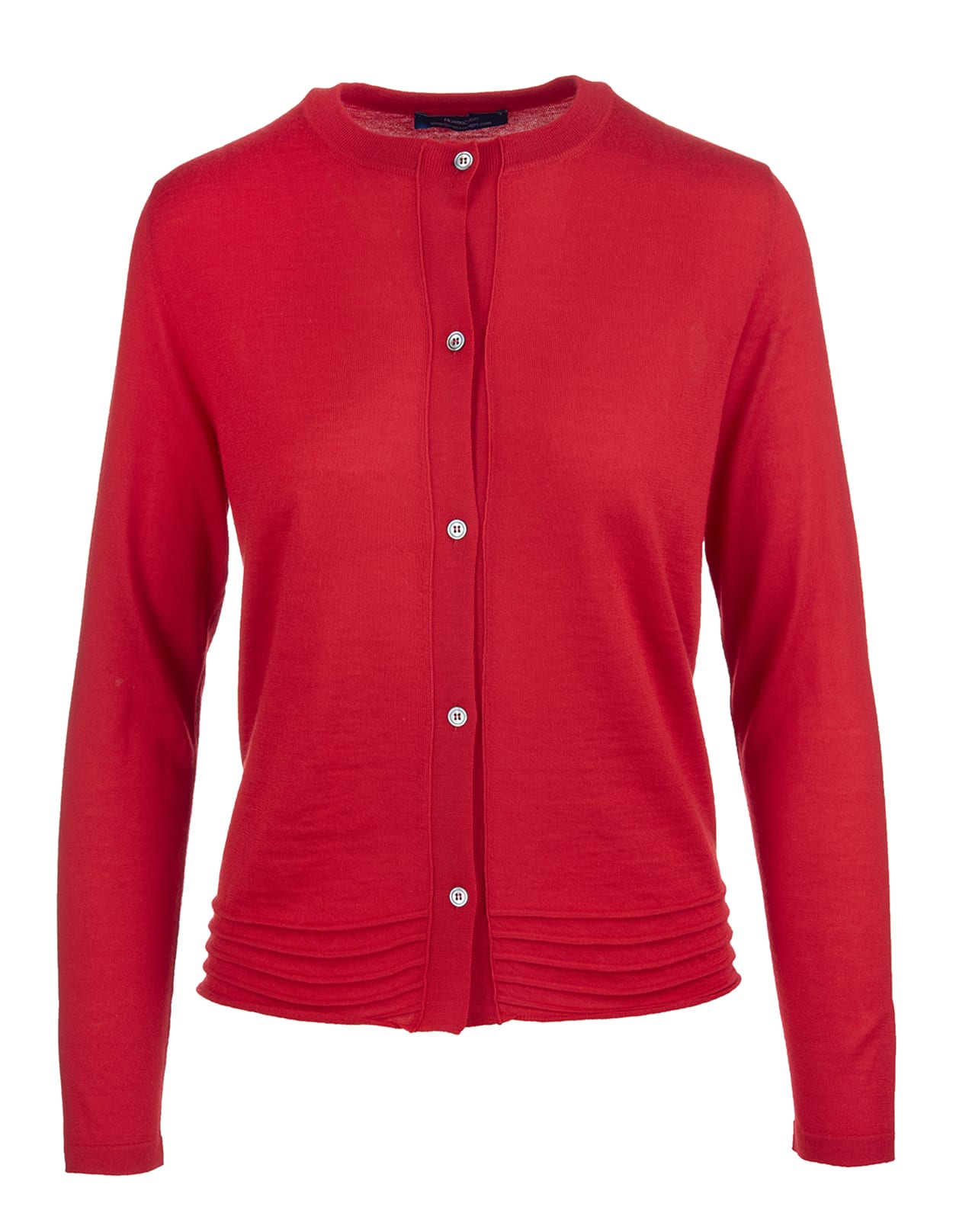 FEDELI FEDELI RED CARDIGAN WITH ROUND