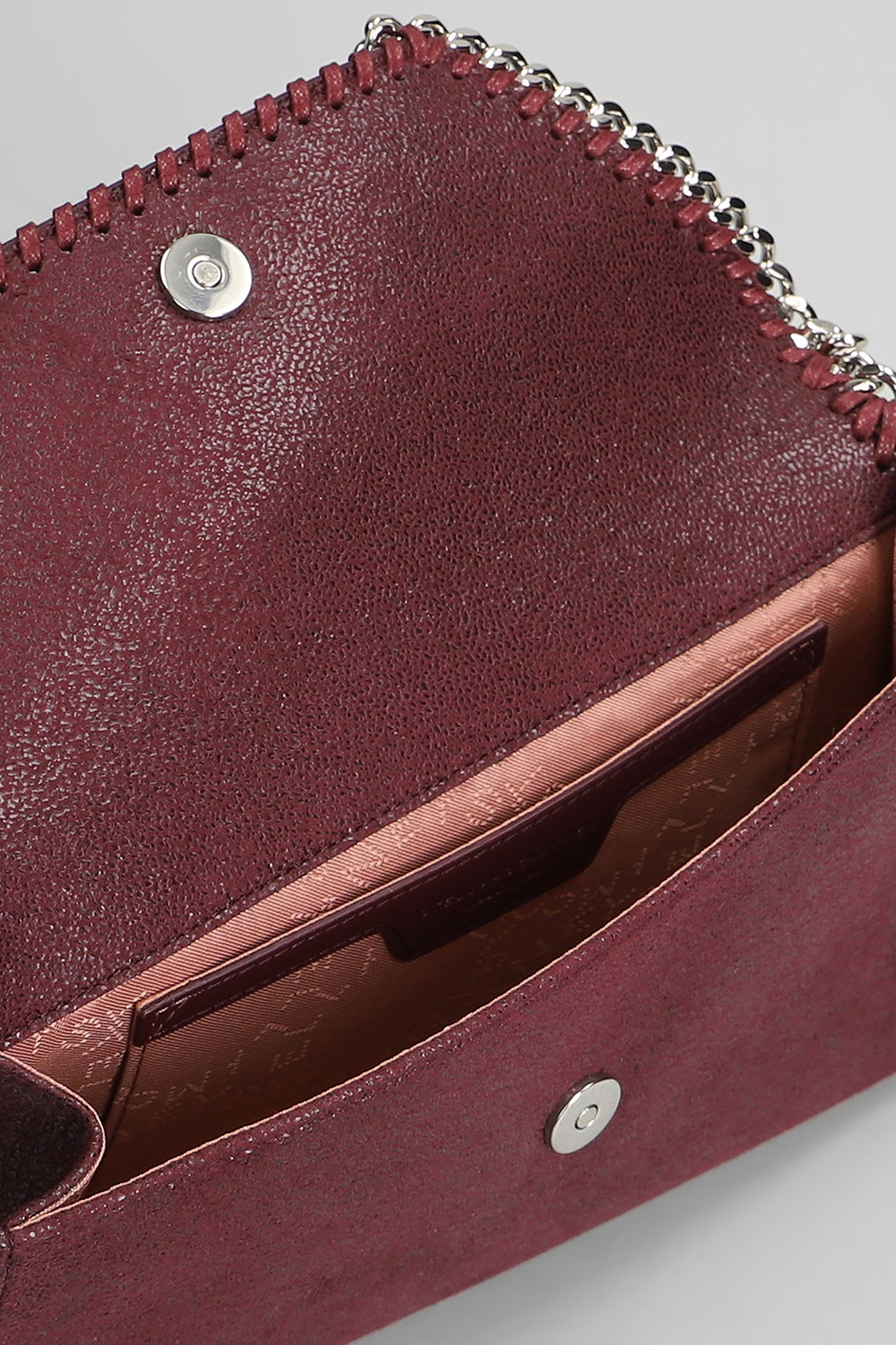 Stella Mccartney Falabella Wallet Shoulder Bag In Bordeaux Polyester In Burgundy