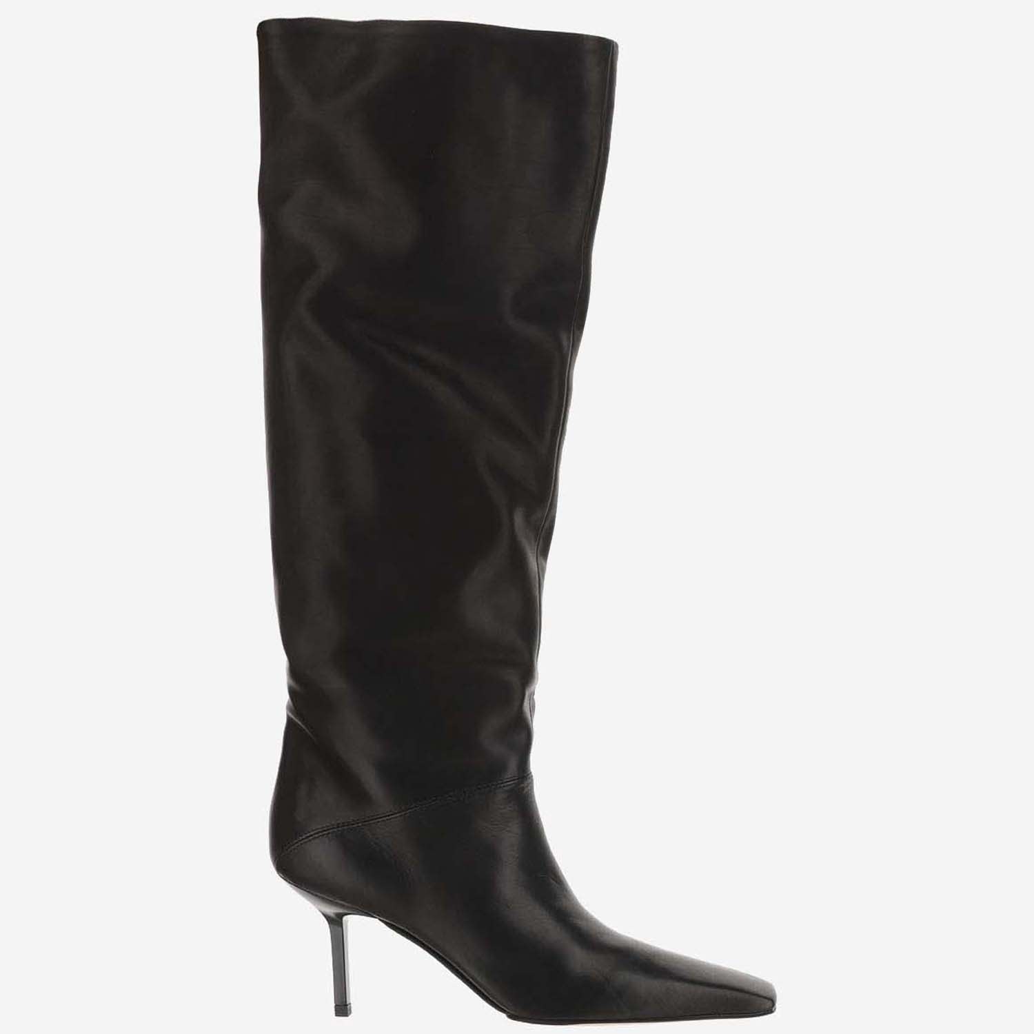 Shop Armarium Orsola Leather High Boots In Black