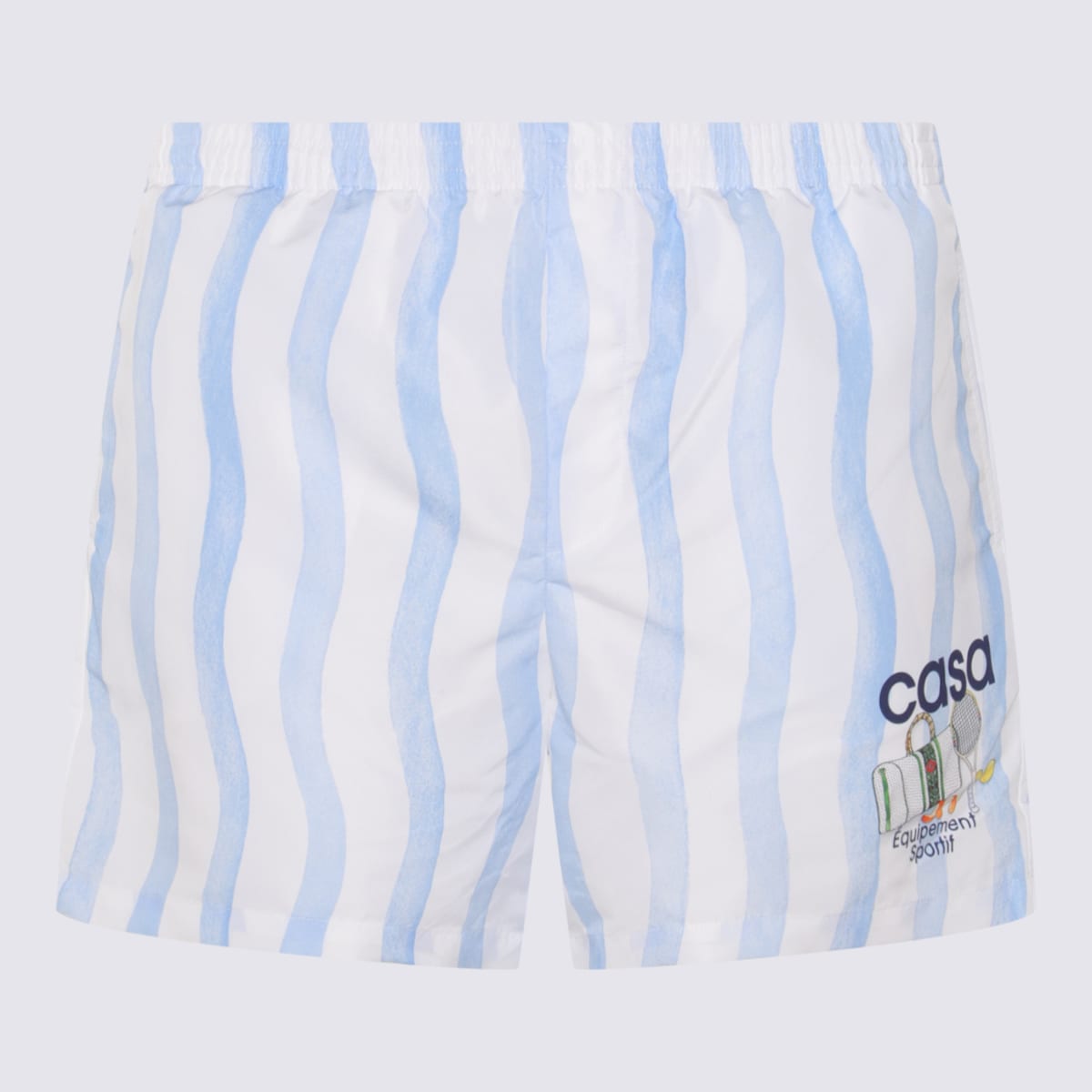 CASABLANCA WHITE AND BLUE SHORTS