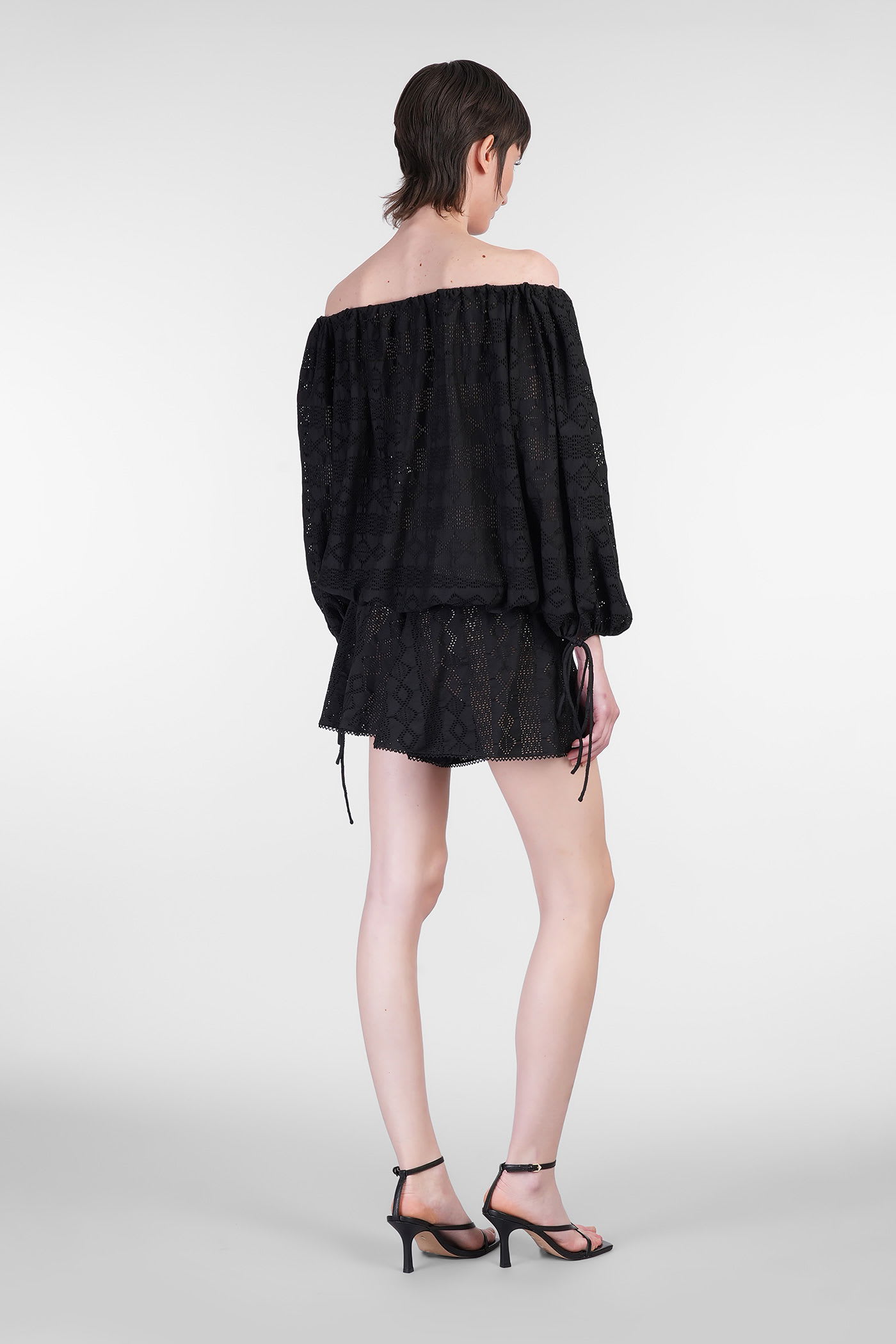 The Andamane Wilma Playsuit Jumpsuit In Black Cotton In Black