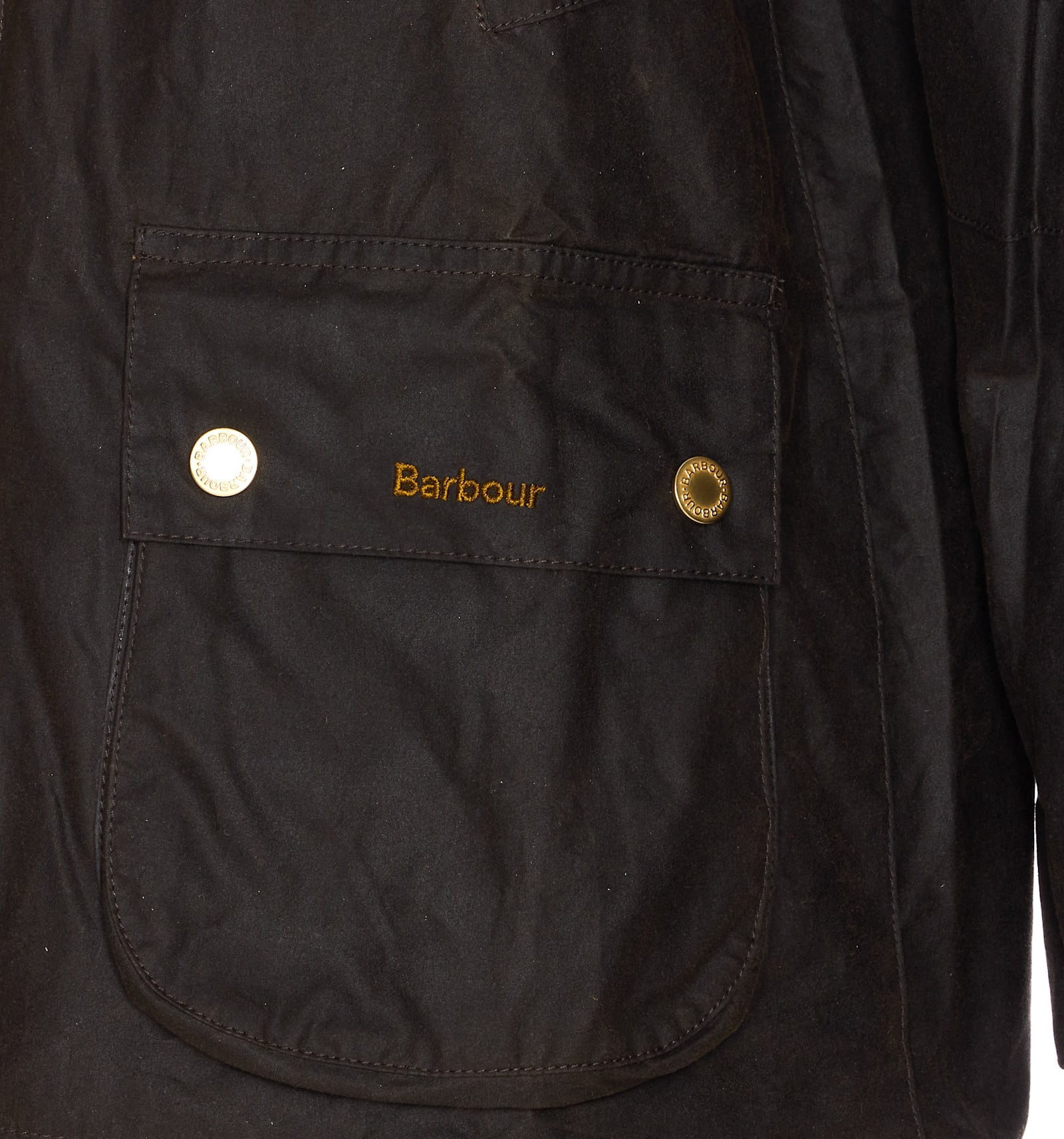 Barbour Green Allerstone Jacket Frontal Zip Closure In Green