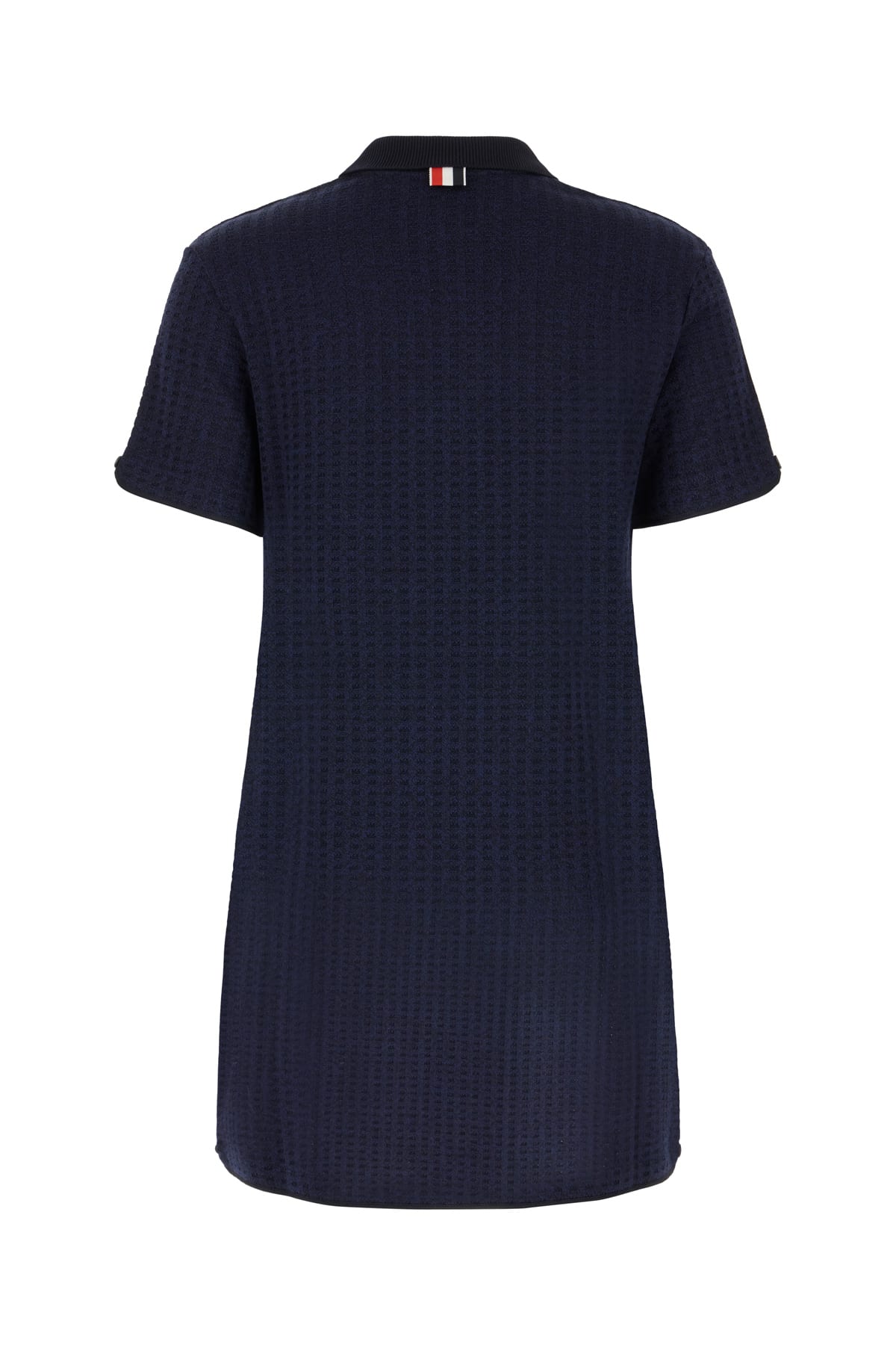 Shop Thom Browne Navy Blue Cotton Polo Dress In 415