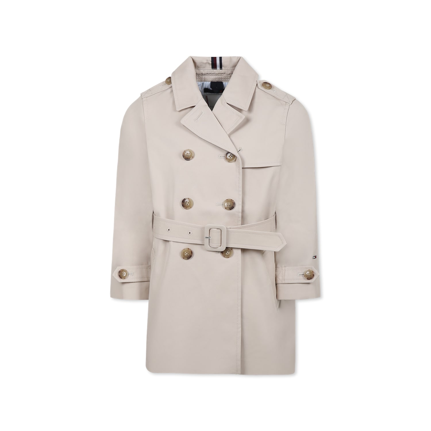 Tommy Hilfiger Long-sleeved Windbreaker In Beige