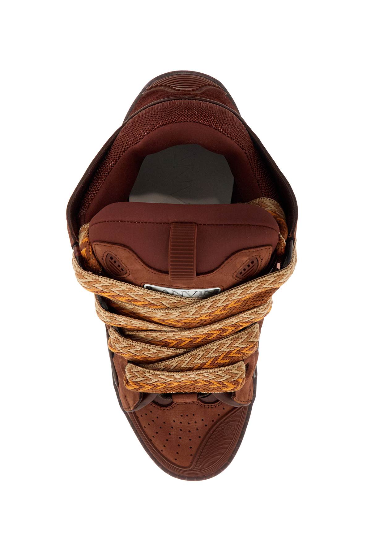 Shop Lanvin Curb Sneakers In Marron Foncé (brown)