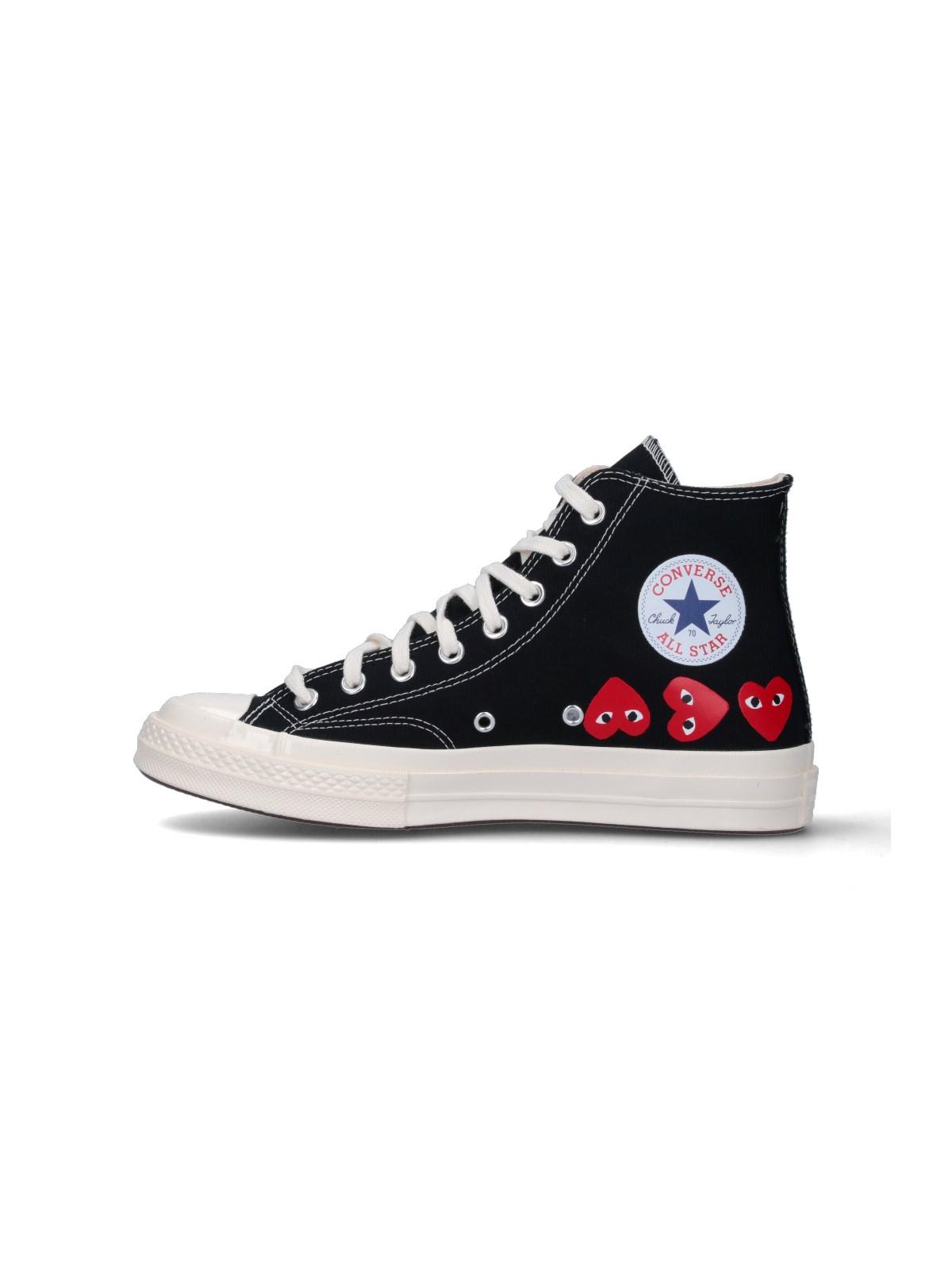 Shop Comme Des Garçons Play Converse Multi Heart Chuck 70 Sneakers In Black