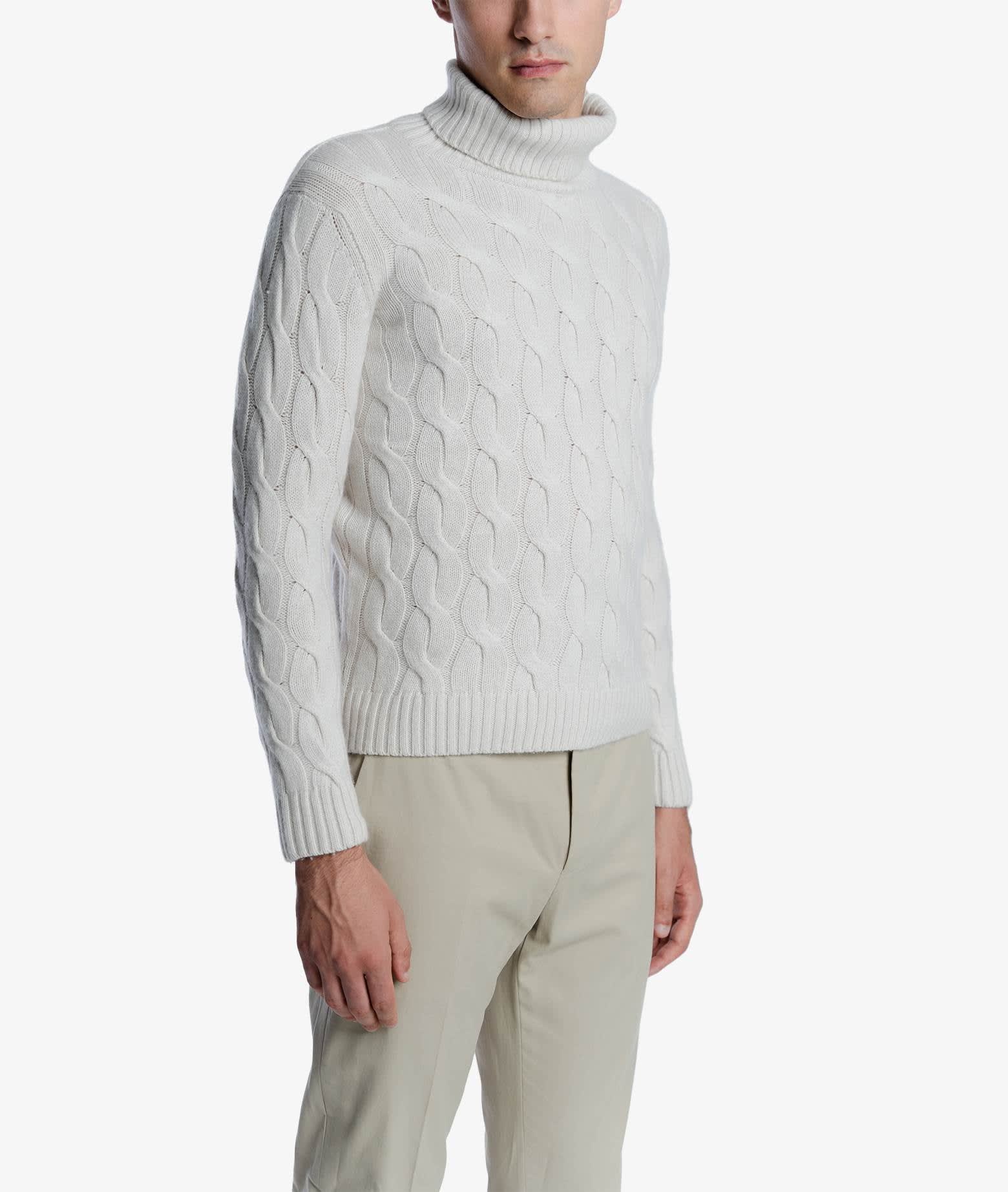 Shop Larusmiani Turtleneck Sweater Col Du Pillon Sweater In Ivory