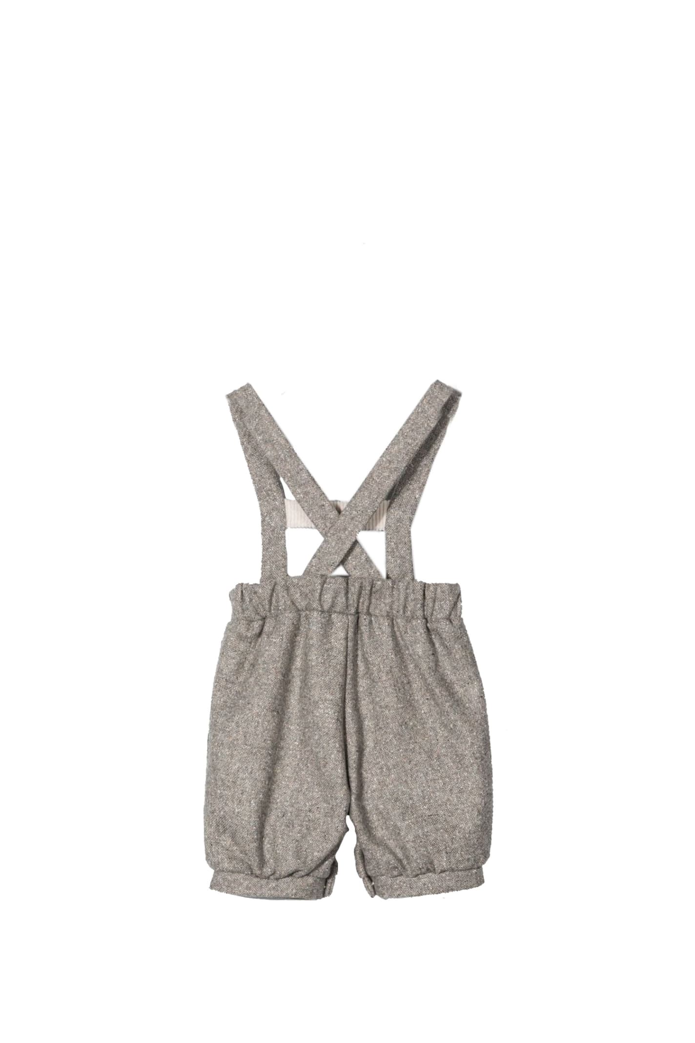 Shop La Stupenderia Wool Blend Dungarees In Grey
