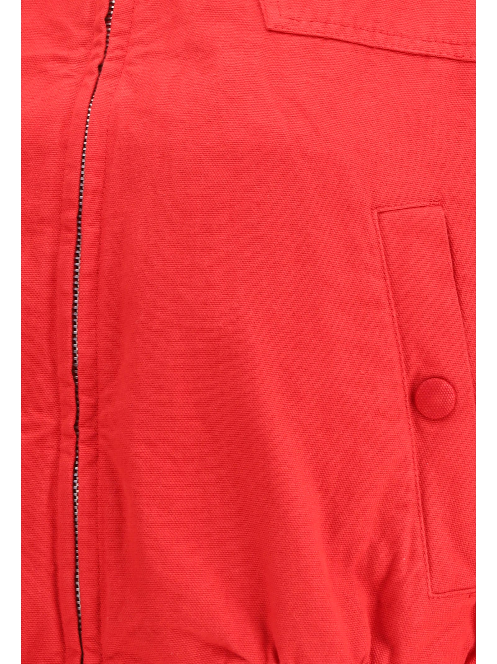 Shop Prada Jacket With Cut-out Logo In Rosso