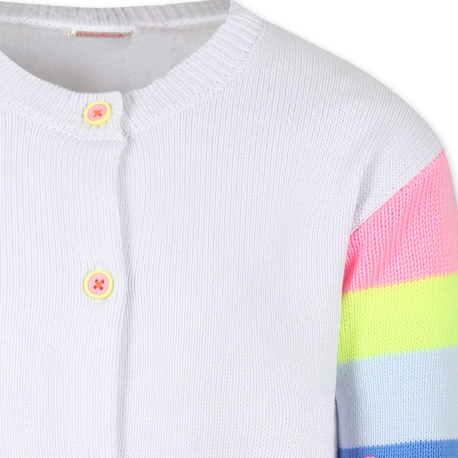 Billieblush Cotton Striped-sleeve Cardigan In White