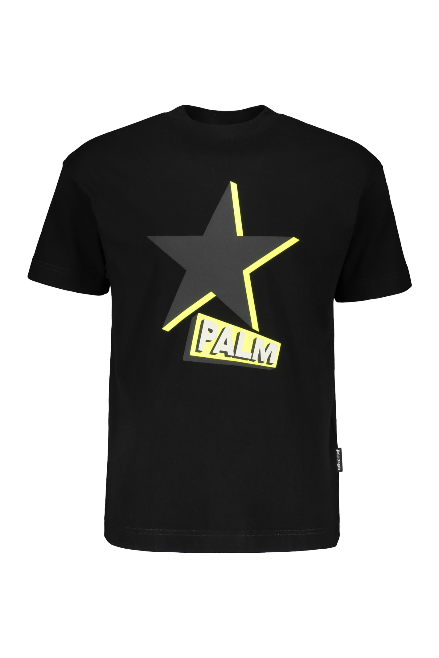 Shop Palm Angels Cotton T-shirt In Black
