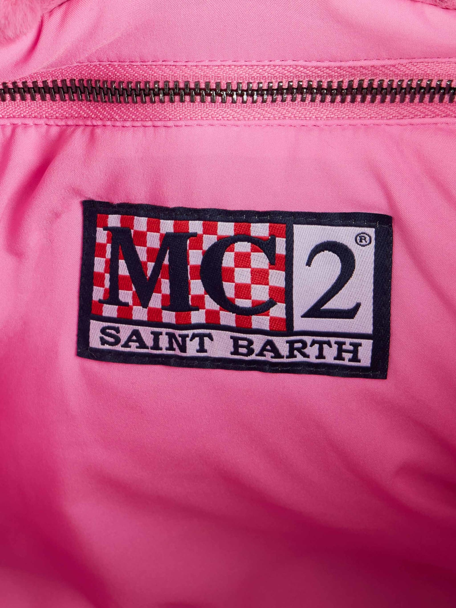 Mc2 Saint Barth Furry Soft Colette Fuchsia Handbag With Shoulder Strap In Pink