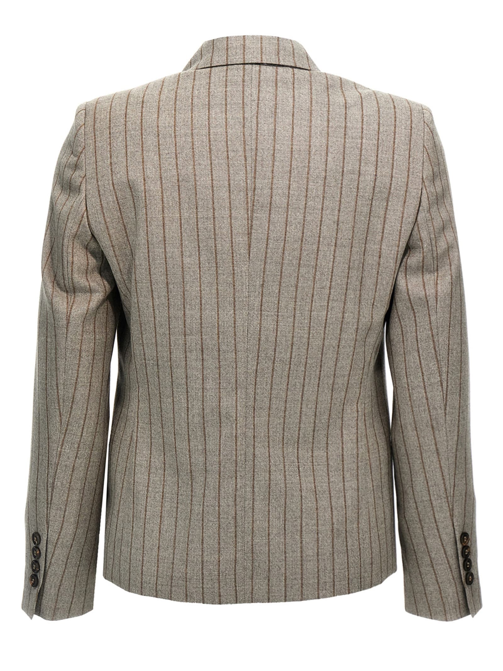 Shop Brunello Cucinelli Monile Double-breasted Jacket In Gray