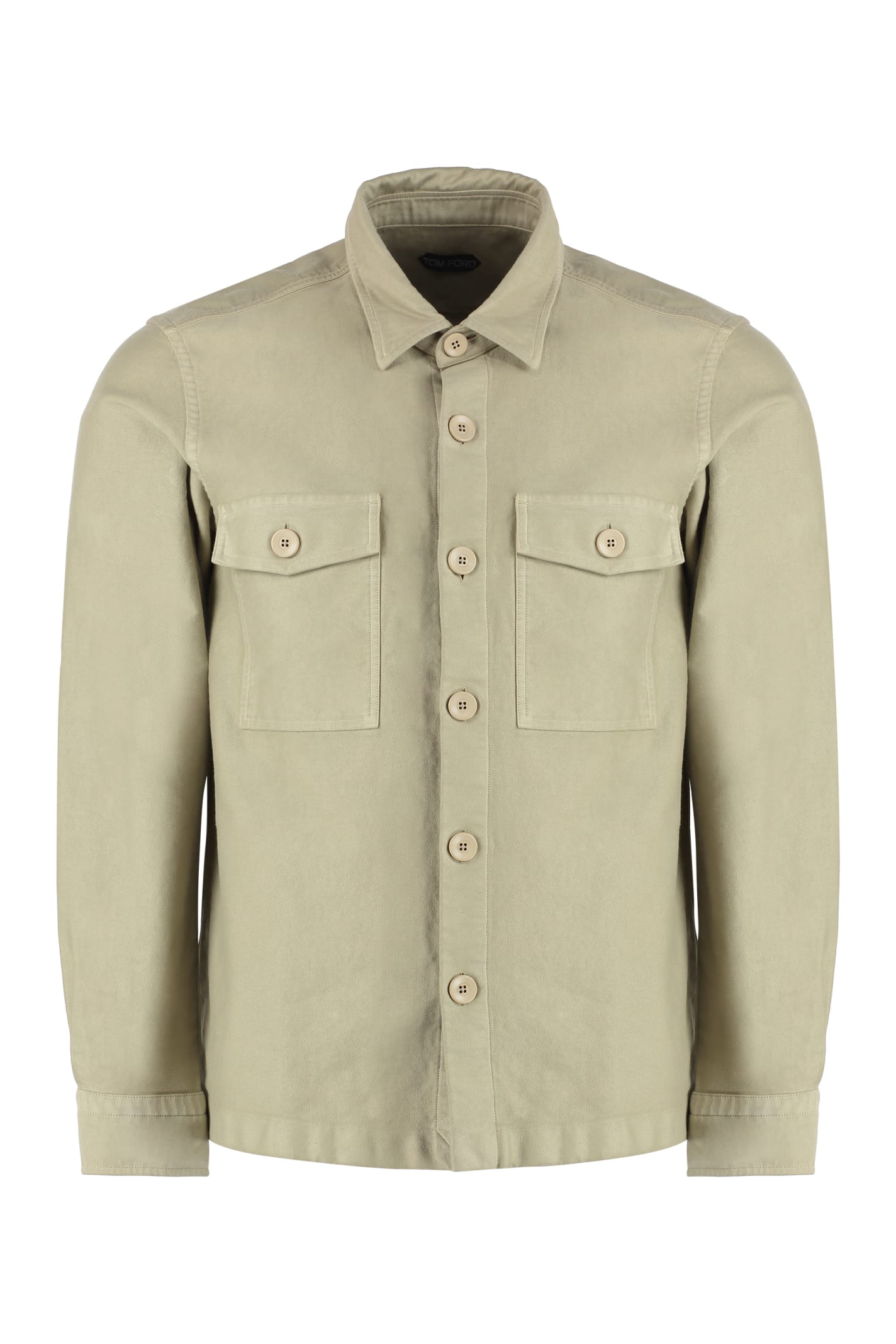 Shop Tom Ford Cotton Overshirt In Beige